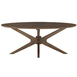47.2 in. Mid-Century Walnut Wood Finish Rectangle Coffee Table