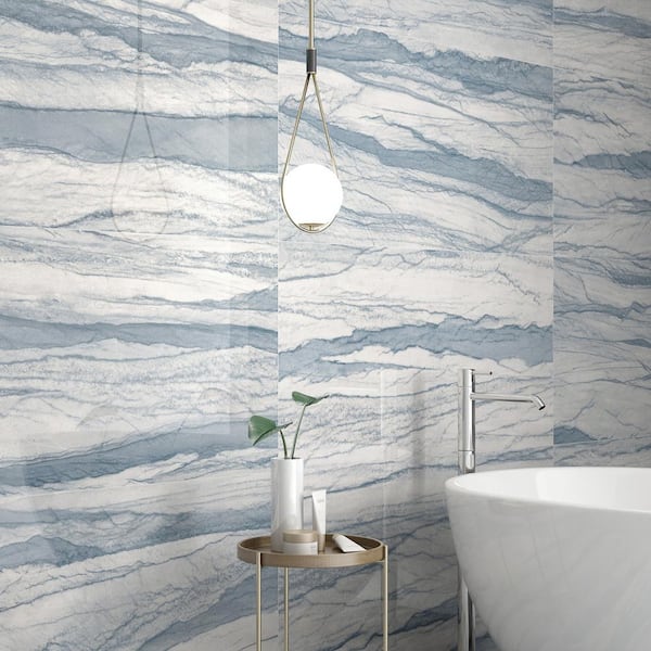 Fancy Stone Splendor Thassos / Blue Celeste / Azul Macauba Hex