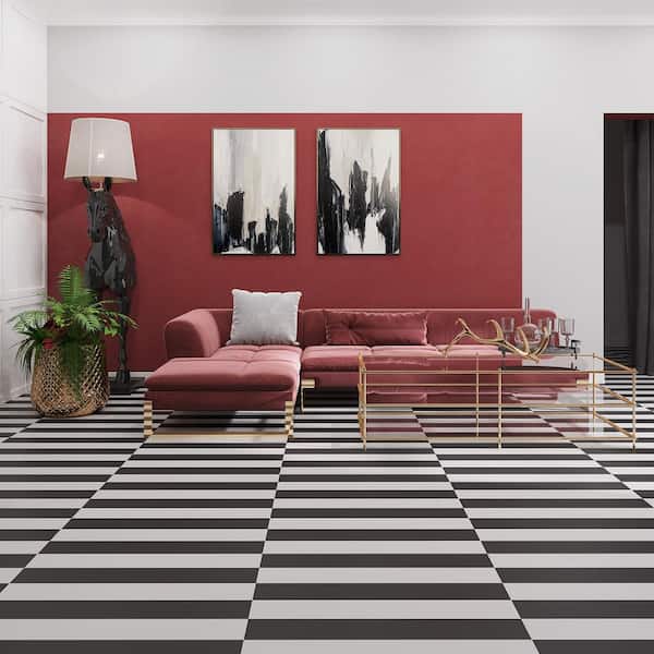 Take Home Sample - MonoCore Licorice Interlocking Luxury Vinyl Flooring - 5.2 in. W x 12 in. L