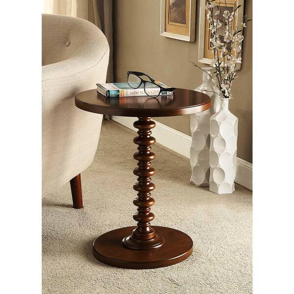 HomeRoots Amelia Walnut Wood Veneer Side Table 286292 - The Home Depot
