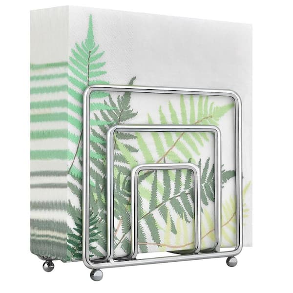 Napkin Holders Indoor & Outdoor Use for Table, Kitchen & Countertops Modern Metal Cocktail in Silver