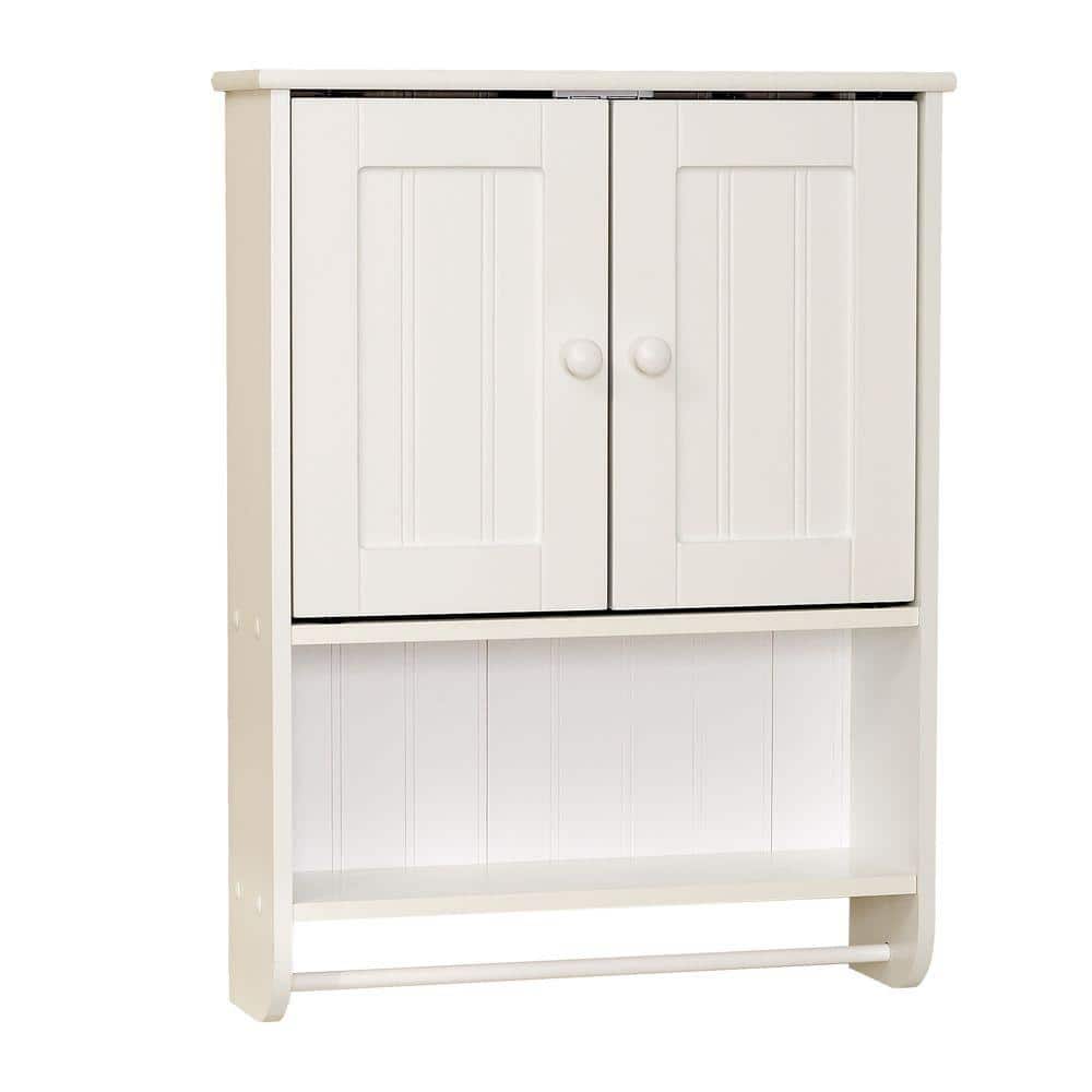 Zenna Home 1919 In W X 2563 In H Bathroom Storage Wall Cabinet In White E9114w The Home Depot
