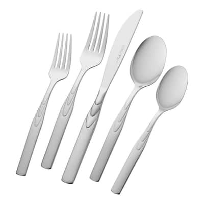 Skandia Opera Gunmetal 20-Piece 18/0-Stainless Steel Flatware Set