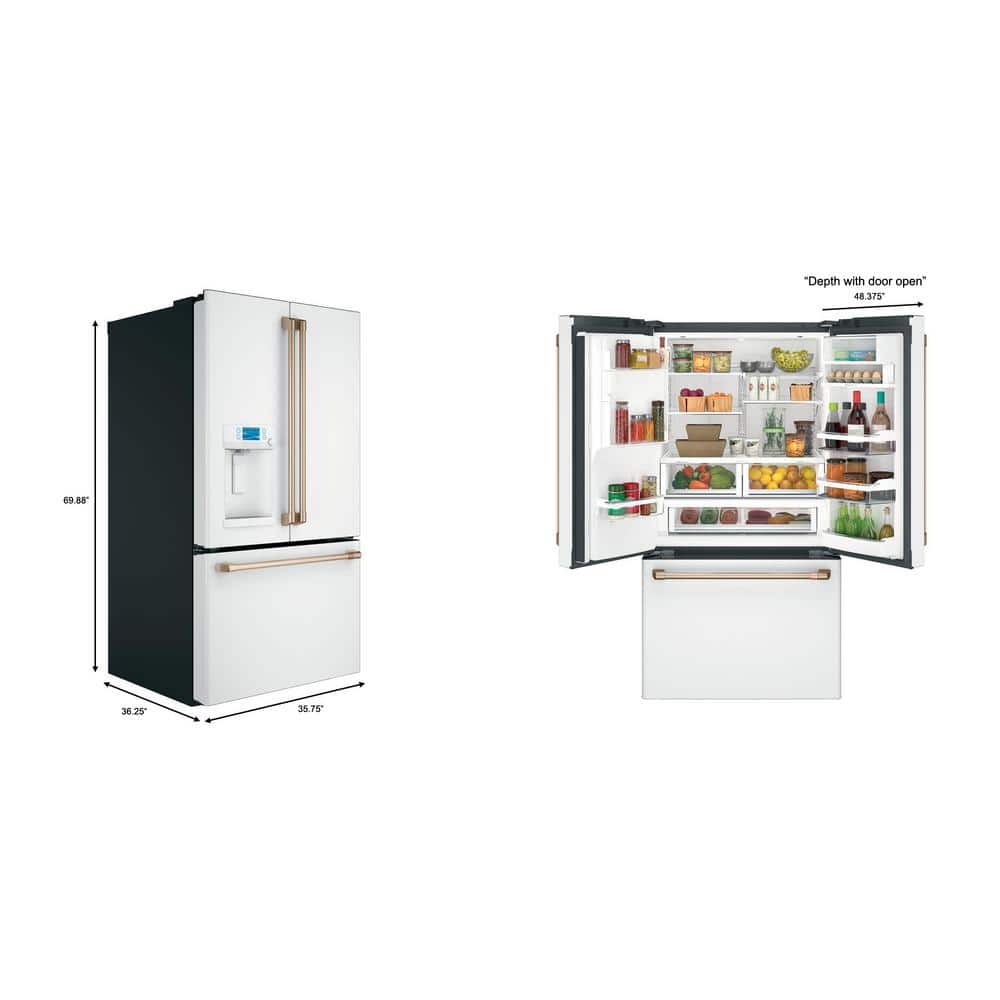 Matte White 36" Smart French-Door Refrigerator with Ice Maker