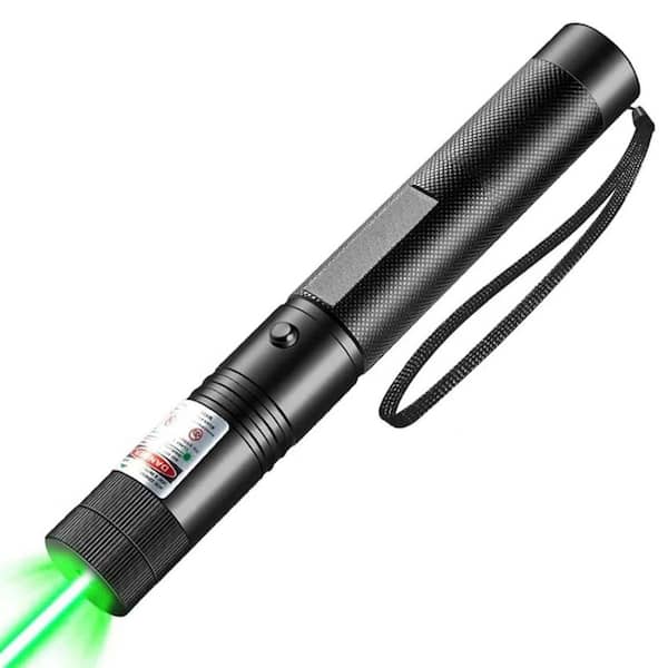 Long Range High Power Green Laser Pointer Flashlight w/ Adjustable Focus Screen for Astronomy Camping Hiking