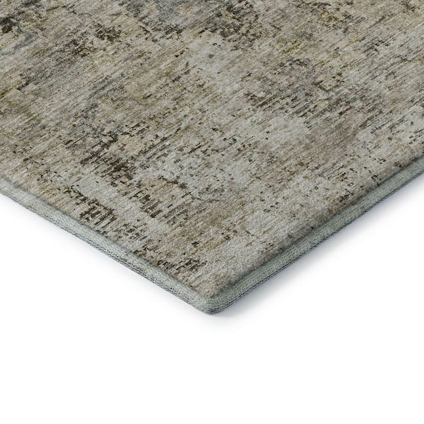 Mayfield Premium Machine Washable Indoor/Outdoor Geometric AMF644 Taupe 1 ft. 8 in. x 2 ft. 6 in. Area Rug