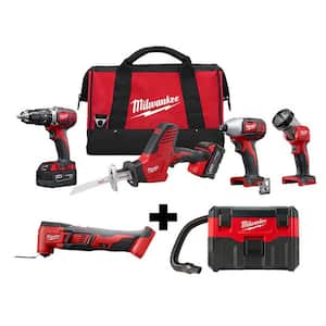 M18 18V Lithium-Ion Cordless Combo Tool Kit (4-Tool) w/ Oscillating Multi-Tool and Wet/Dry Vacuum