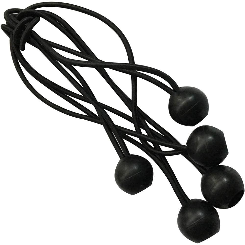 Shatex HeavyDuty Black UV Treated Stretch Tie Loops, Reusable 8 in. 12Pack Ball Bungee Canopy