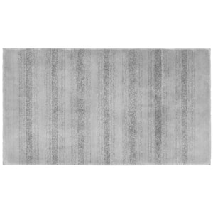 Essence Platinum Gray 30 in. x 50 in. Washable Bathroom Accent Rug