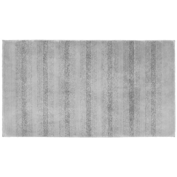 Garland Rug Essence Platinum Gray 30 in. x 50 in. Washable Bathroom Accent Rug