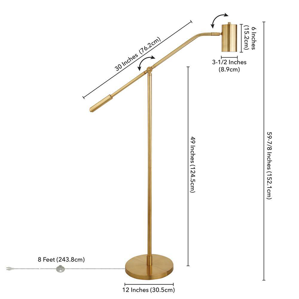 Adjustable Brass Pharmacy Floor Lamp with Smart Assistant Compatibility