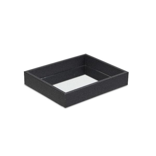 HomeRoots Black Rectangle Wood 10 in. Decorative Tray