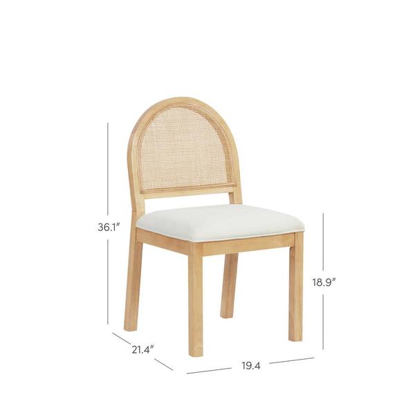 Nathan James - Gracie - Moderno taburete alto con respaldo, silla alta  tapizada con tela de lino natural color blanco y patas de madera cepillada