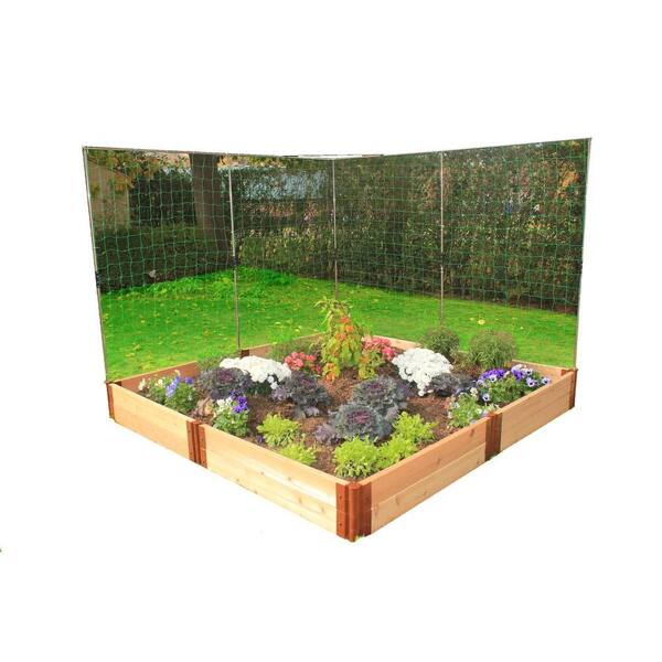 Frame It All 8 ft. x 8 ft. x 12 in. Western Red Cedar Raised Garden Bed with Veggie Wall-DISCONTINUED