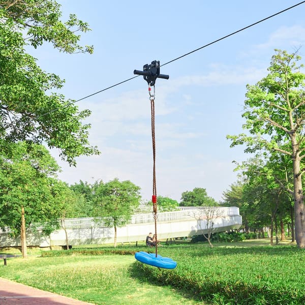 Zipline Kit for Kids and Adult 100 ft. Zip Line Kits Up to 330 lbs. Backyard Outdoor Quick Setup Zipline