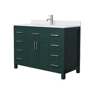 Beckett 48 in. W x 22 in. D x 35 in. H Single Sink Bathroom Vanity in Green with White Cultured Marble Top