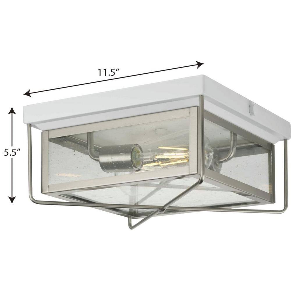 Barlowe Stainless Steel 2-Light Farmhouse Flush Mount Ceiling Light
