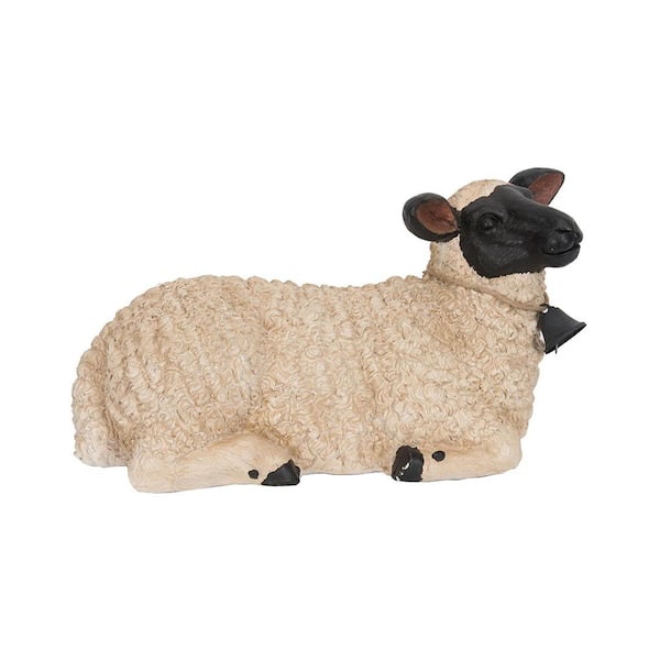 Seasonal Abode Inc Dulce Cream/Black Mgo Sitting Sheep Wearing Bell ...