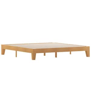 75.5 in. W Natural Wood Frame King Platform Bed