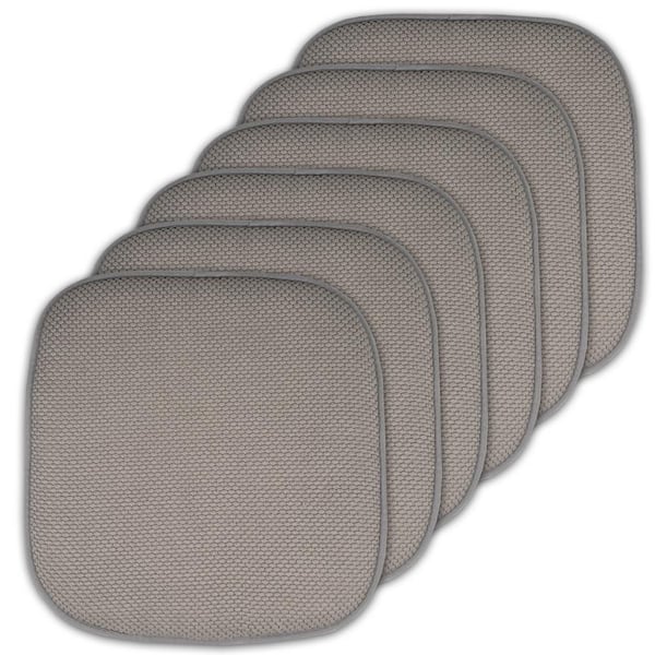 Sweet Home Collection Silver, Honeycomb Memory Foam Square 16 in. x 16 in. Non-Slip Back Chair Cushion (6-Pack)
