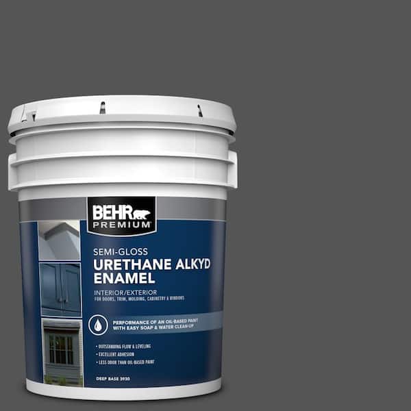 5 gal. #PPU25-01 Carbon Copy Urethane Alkyd Semi-Gloss Enamel Interior/Exterior Paint