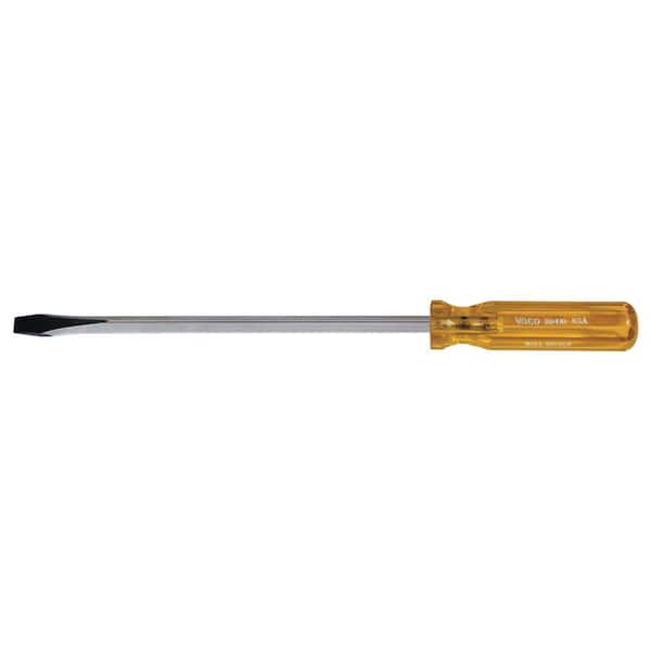 Klein Tools 3/8 in. Keystone-Tip Flat Head Screwdriver with 10 in. Square Shank