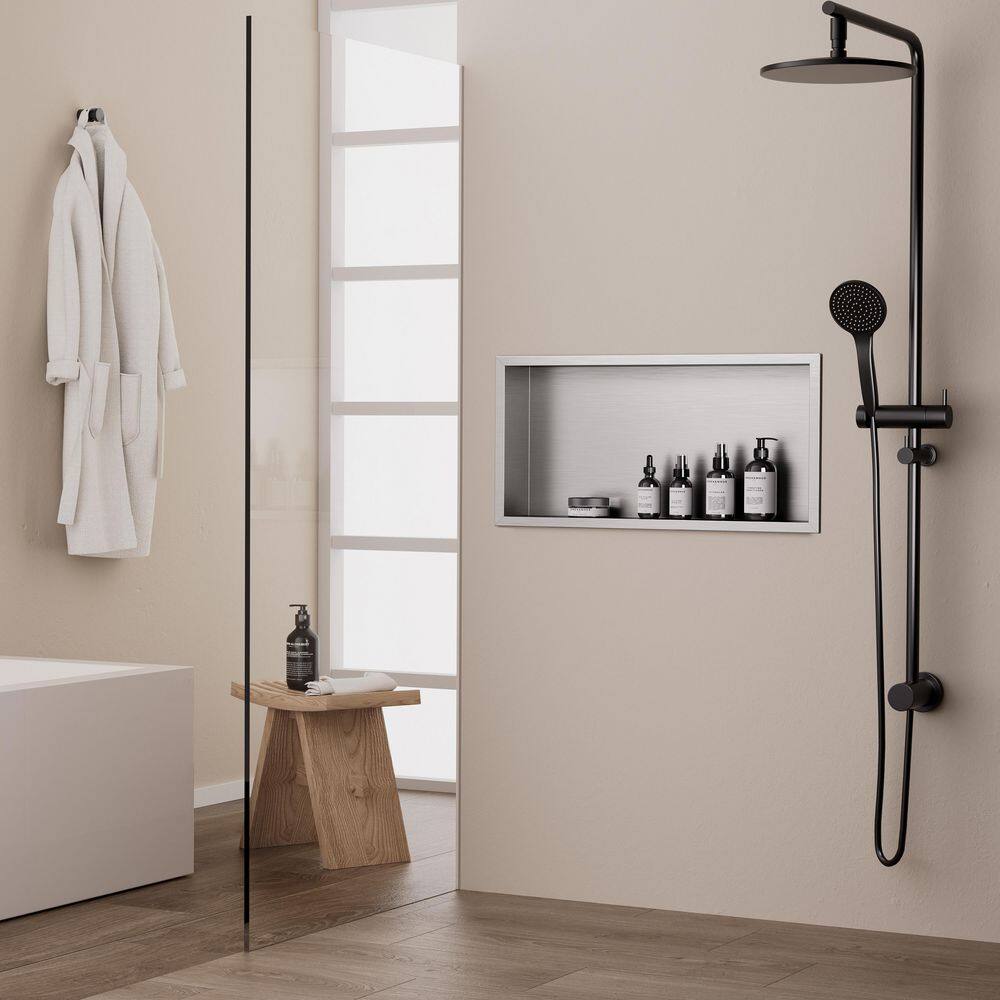 30 in. W x 12 in. H x 4 in. D Waterproof Recessed Shower Niche Storage Shelf in White, No Tile Needed price history on PriceWatchPro