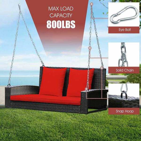 red porch swing cushions