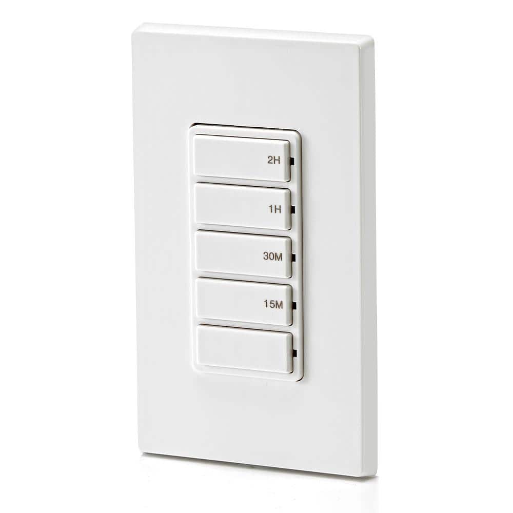 White Digital In-Wall Countdown Timer Switch with Push Buttons