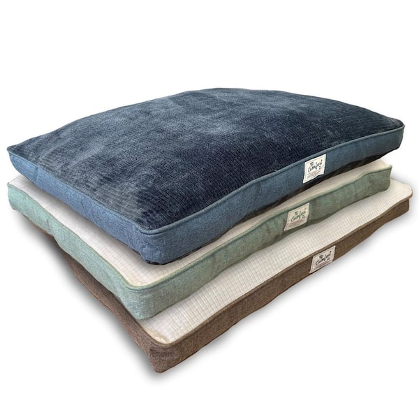Happy Tails 40 in. x 30 in. Blue Jacquard Flannel Gusset Bed 27102