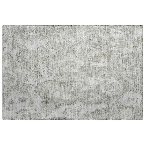 Dream Shag Premium Machine Washable Abstract ADS579 Ivory 2 ft. x 3 ft. Accent Rug