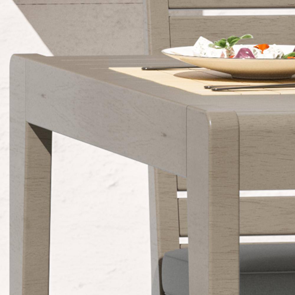 Coastal Gray Acacia Wood 5-Piece Outdoor Dining Set
