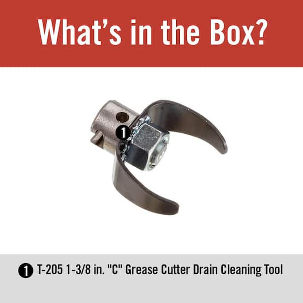 T-205 1-3/8 in. "C" Cutter Drain Cleaning Cable Attachment, Fits 3/8 in. Inner Core & 5/8 in. Sectional Cables