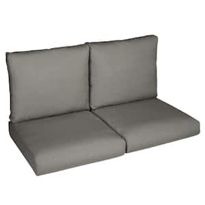 25 in. x 23 in. x 5 in. (4-Piece) Deep Seating Outdoor Loveseat Cushion in Sunbrella Canvas Charcoal