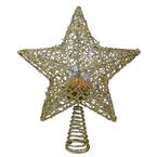 13 in. LED Lighted Gold Star with Rotating Projector Christmas Tree Topper