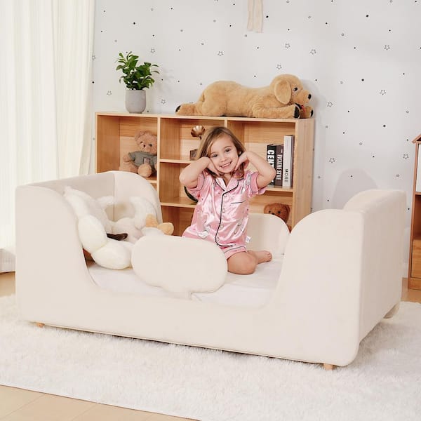 BOZTIY Toddler Floor Bed with Removable Safety Rails Kids