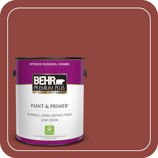 BEHR PREMIUM PLUS 1 gal. #180D-7 Roasted Pepper Eggshell Enamel Low Odor Interior Paint & Primer