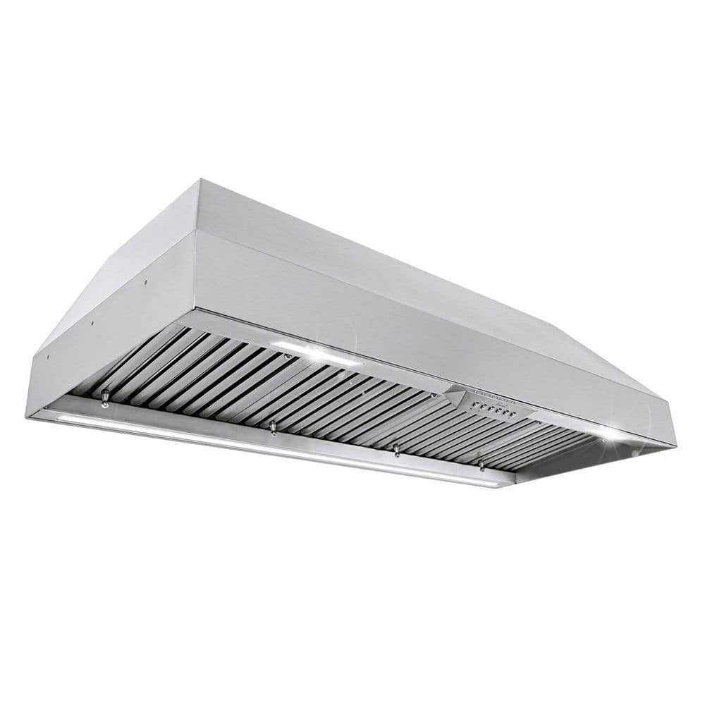Akicon Akicon 48 in. 1200 CFM Ducted Stainless Steel Range Hood Insert with 4-Speed, 3 CCT LED Light and Heat Sensor Auto Speed