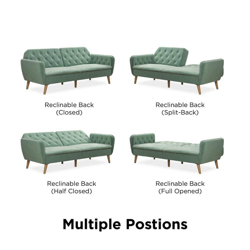 Tallulah Light Green Velvet Memory Foam Sleeper Sofa