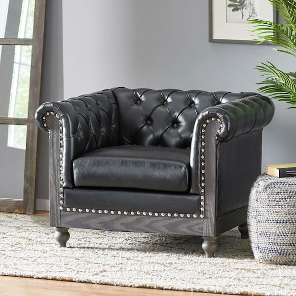 Glencoe Black/Midnight Tufted Club Chair