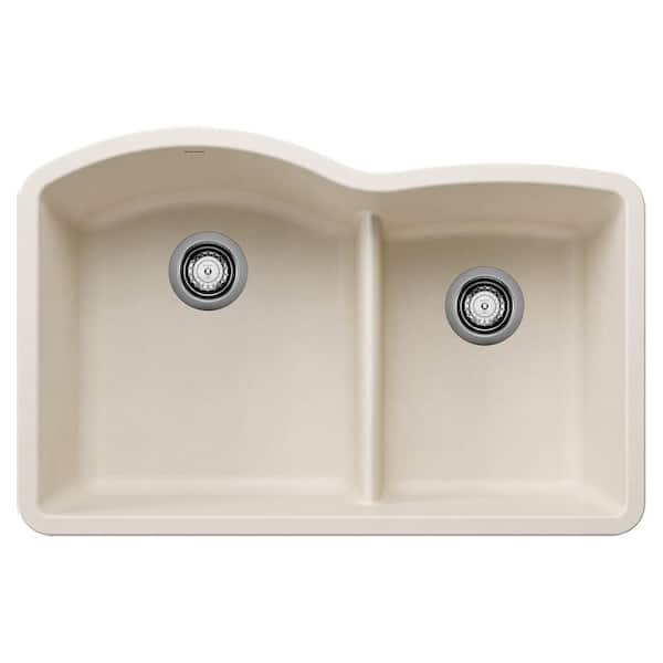 DIAMOND 32 in. Undermount Double Bowl Soft White Granite Composite Kitchen Sink