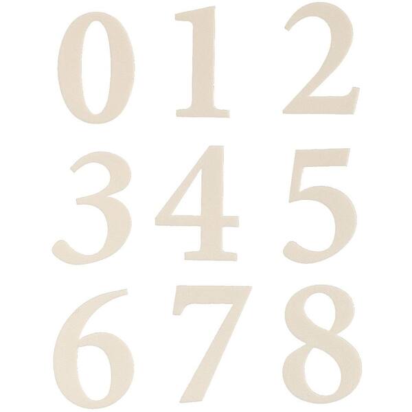 3 x White Numbers Self Adhesive Vinyl 45mm Numbers Over 100 Numbers & Symbols
