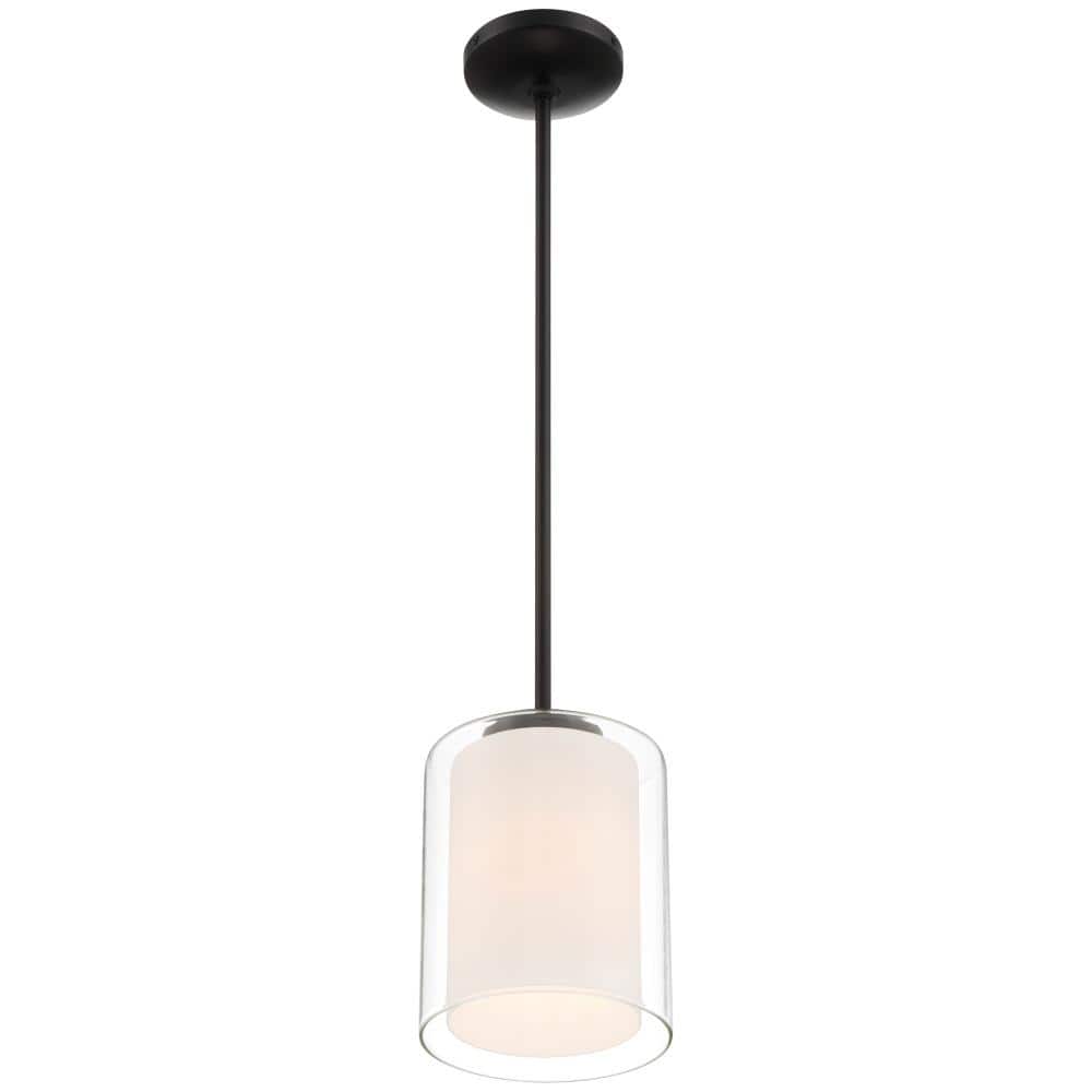 Seville 8.5" Matte Black Globe Pendant with Opal Diffuser