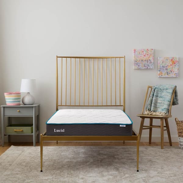 Lucid Comfort Collection 7 in. Firm Bonnell Spring Tight Top Queen Mattress