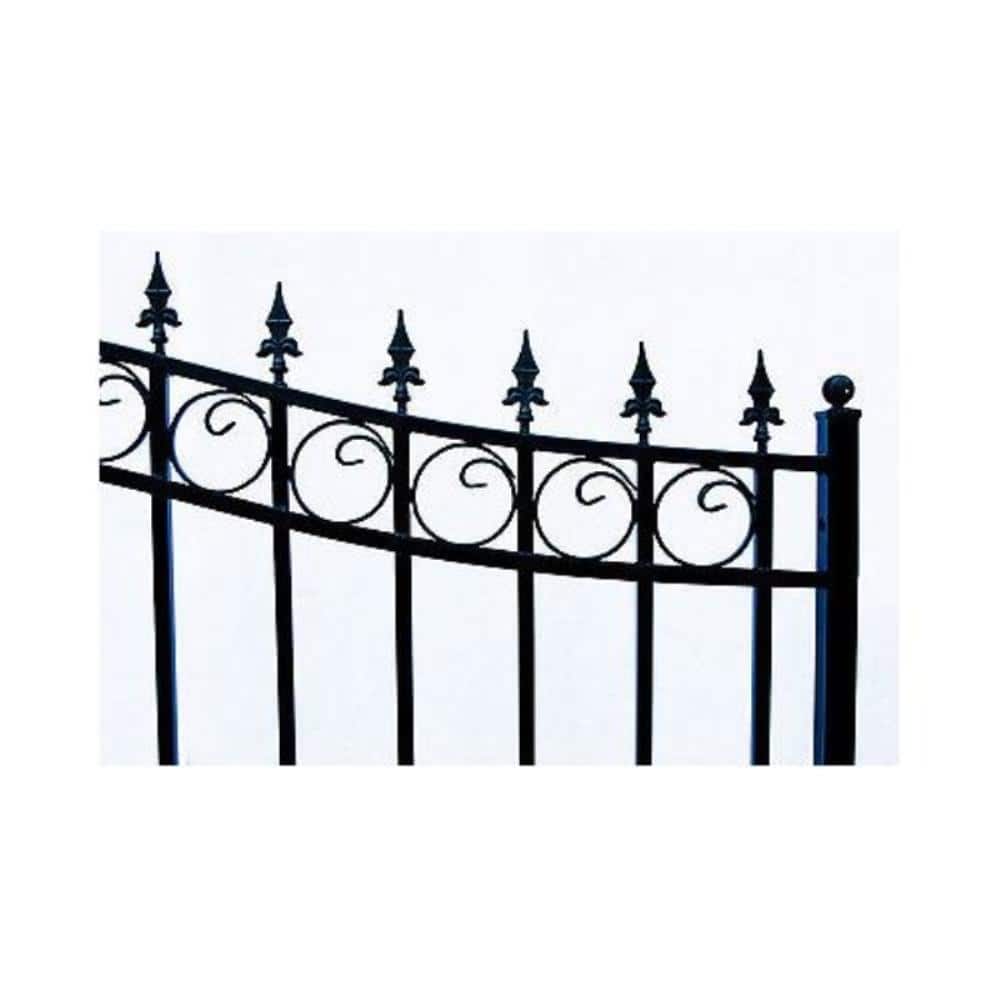 Black Steel Arched Sliding Driveway Gate with Opener
