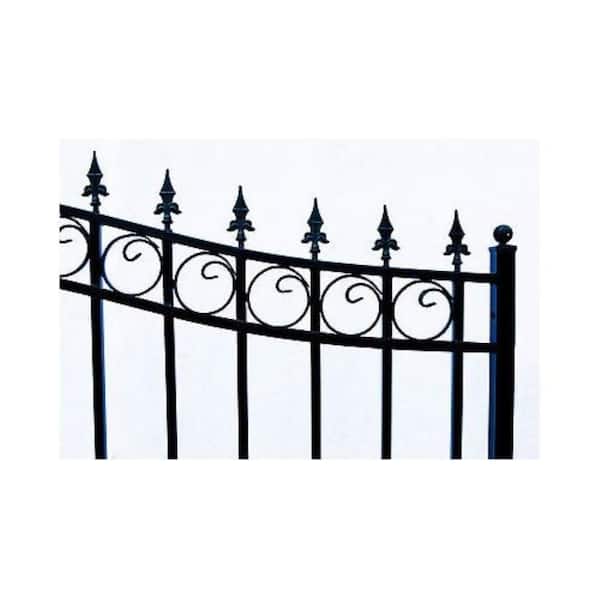 ALEKO Prague Style 16 ft. W x 6 ft. H Black Steel Single Slide Driveway with Gate Opener Fence Gate