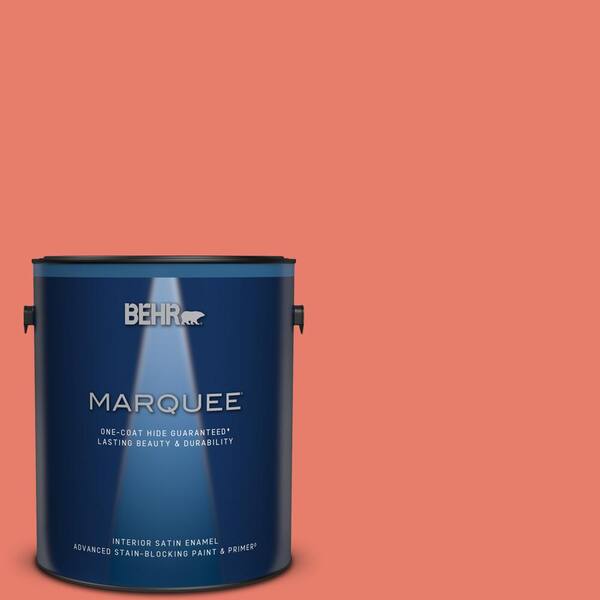 BEHR MARQUEE 1 gal. Home Decorators Collection #HDC-SM14-12 Cosmic Coral Satin Enamel Interior Paint & Primer