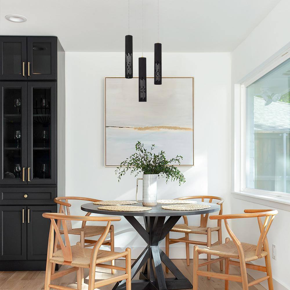 Matte Black Mini LED Cylinder Pendant Light