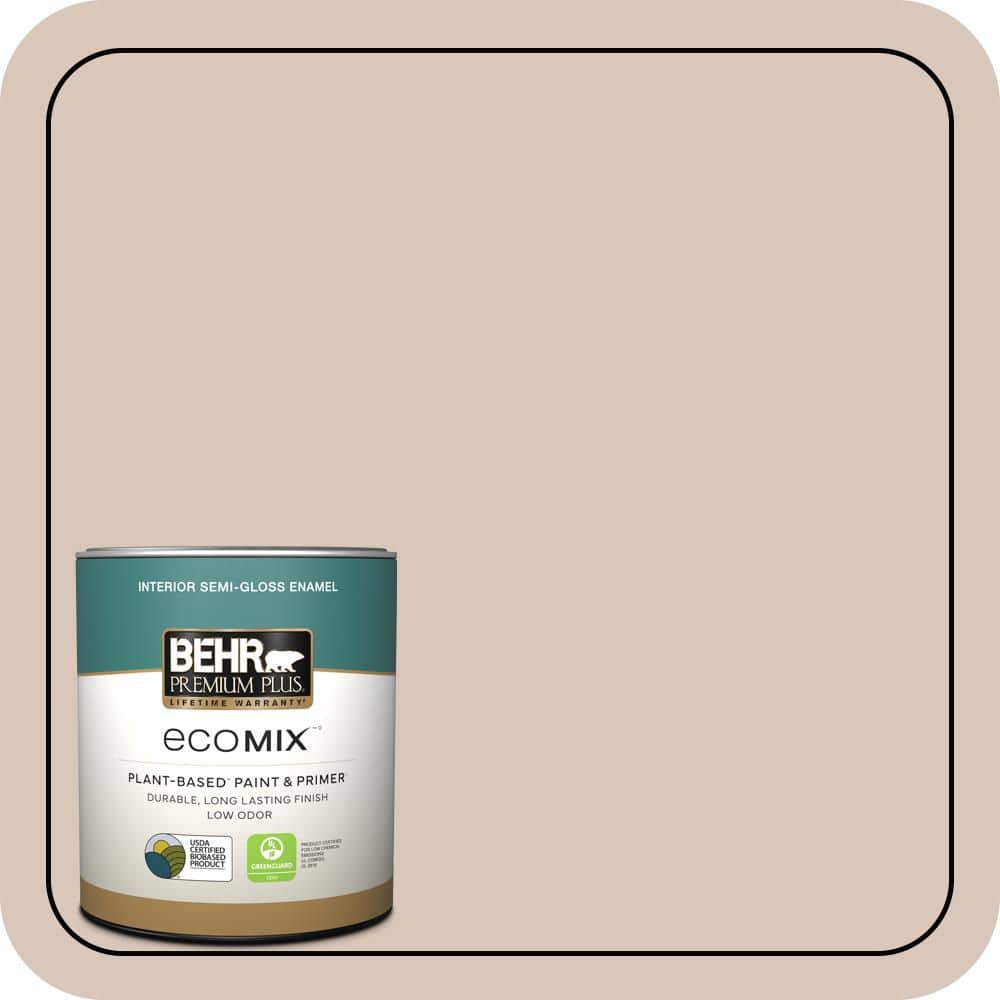 1 qt. #MQ3-38 Suede Beige Semi-Gloss Enamel EcoMix Plant-Based Interior Paint & Primer price history on PriceWatchPro