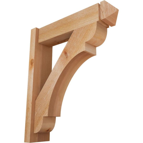 Ekena Millwork 6 in. x 28 in. x 24 in. Western Red Cedar Olympic Arts and Crafts Rough Sawn Outlooker